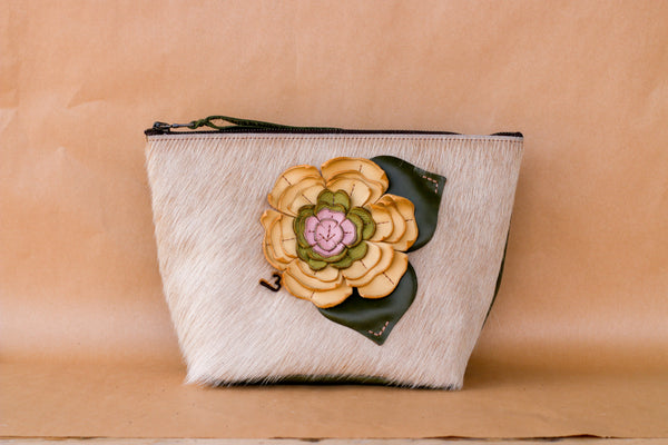 Cowhide Makeup Bag