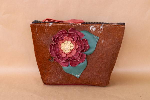 Cowhide Makeup Bag