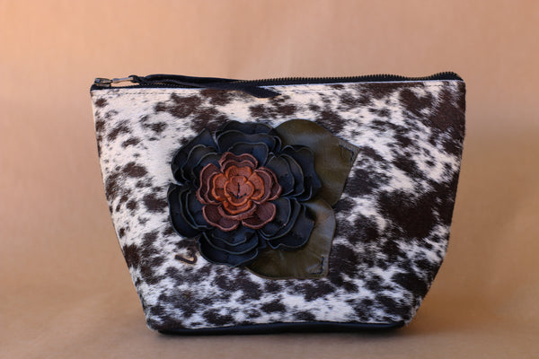 Cowhide Makeup Bag
