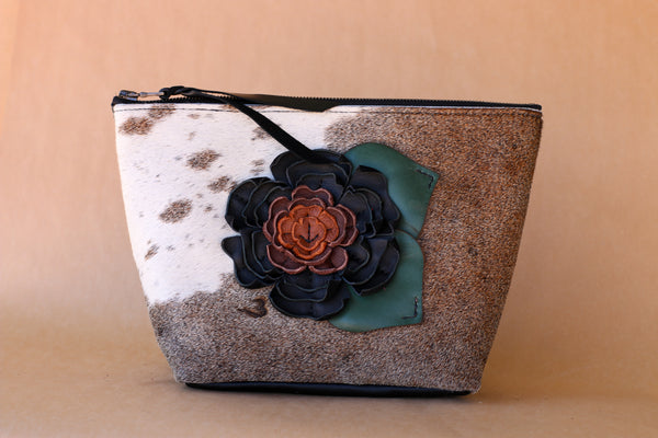 Cowhide Makeup Bag