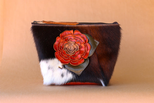 Cowhide Makeup Bag