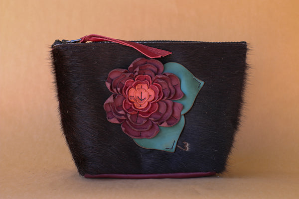 Cowhide Makeup Bag
