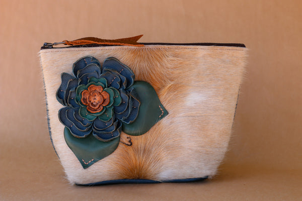 Cowhide Makeup Bag