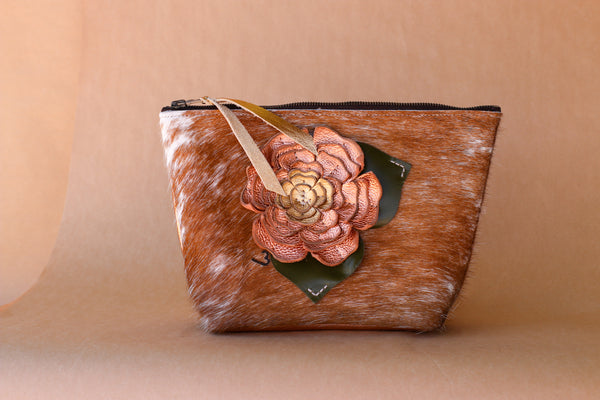 Cowhide Makeup Bag
