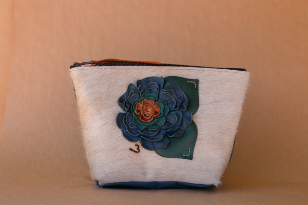 Cowhide Makeup Bag