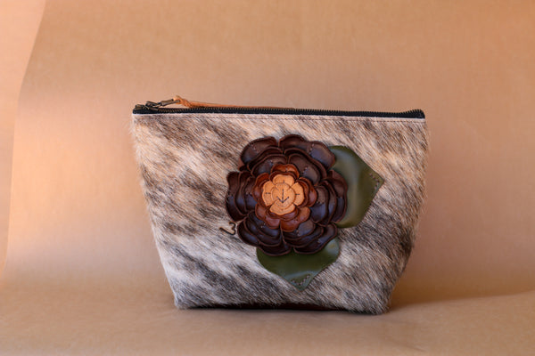 Cowhide Makeup Bag