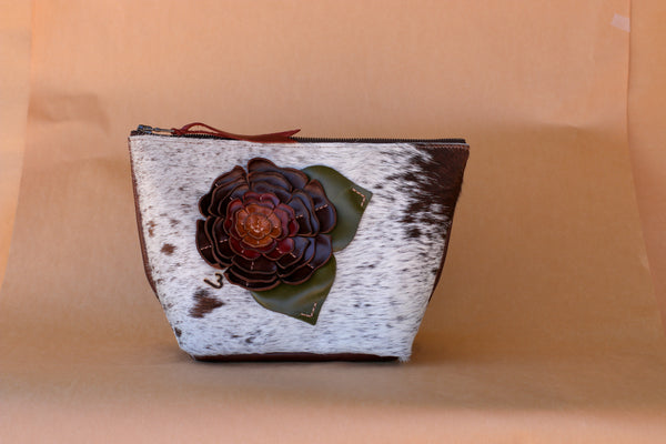 Cowhide Makeup Bag