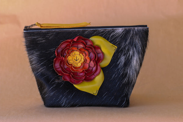 Cowhide Makeup Bag