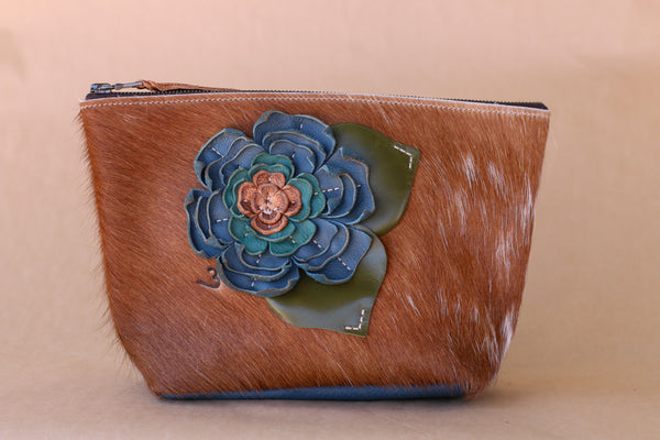 Cowhide Makeup Bag