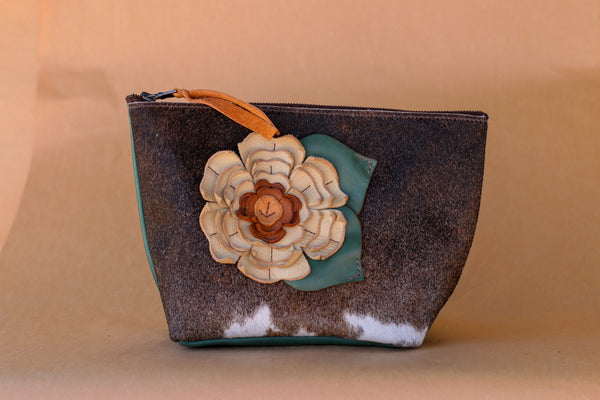Cowhide Makeup Bag