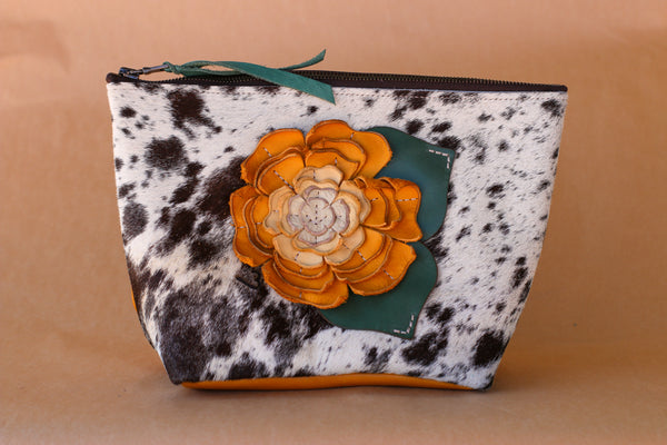 Cowhide Makeup Bag
