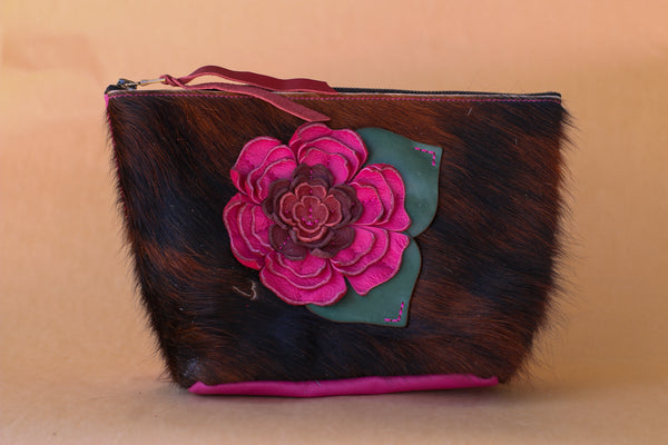 Cowhide Makeup Bag
