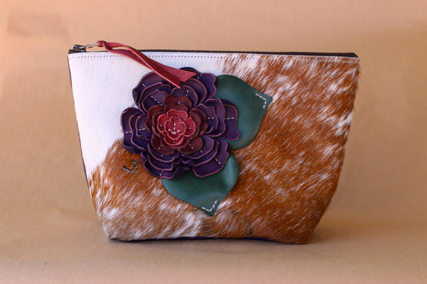 Cowhide Makeup Bag