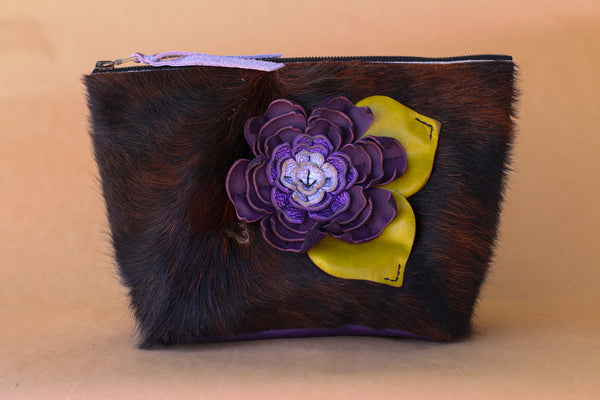 Cowhide Makeup Bag
