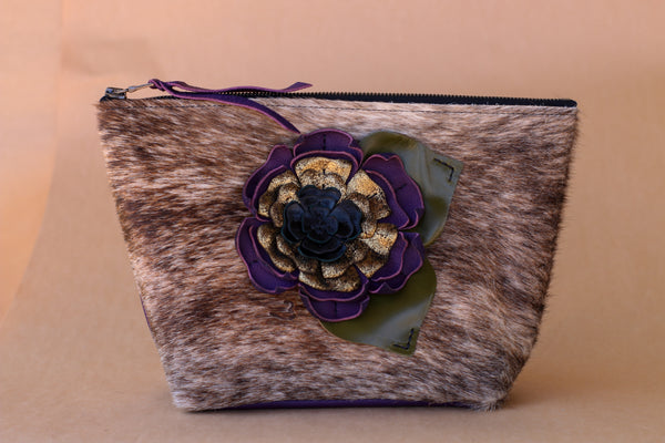 Cowhide Makeup Bag