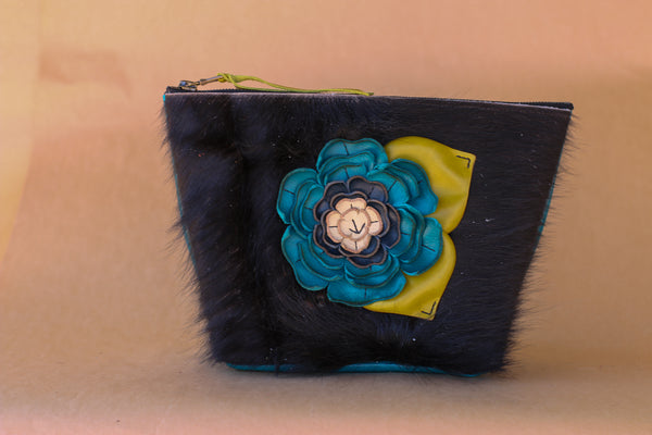 Cowhide Makeup Bag
