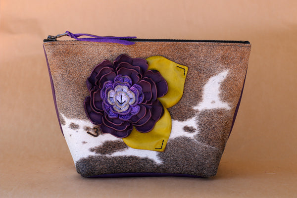 Cowhide Makeup Bag