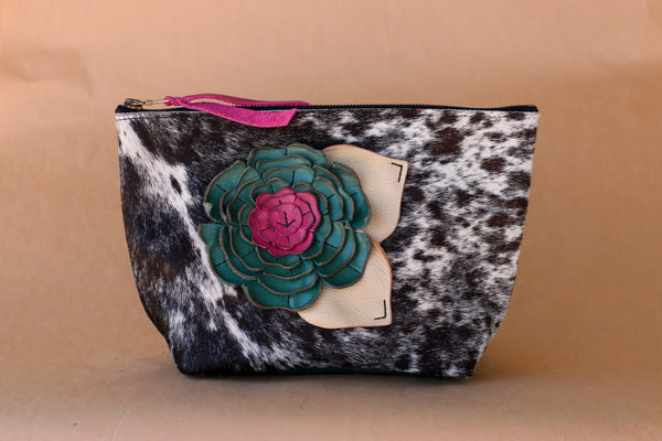 Cowhide Makeup Bag