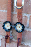 Leather Flower Headstall