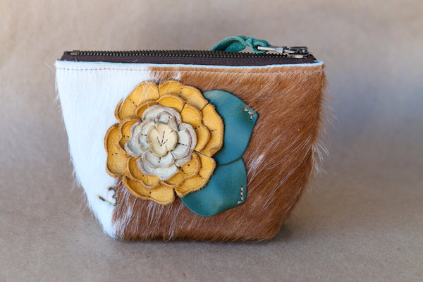 Mini Cowhide Makeup Bag