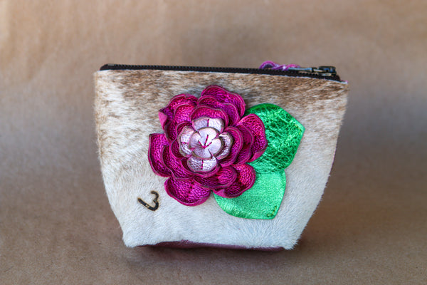 Mini Cowhide Makeup Bag