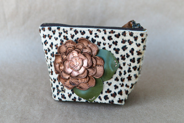 Mini Cowhide Makeup Bag