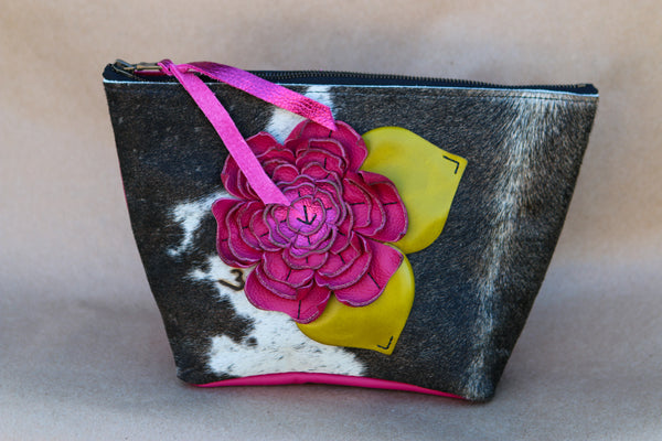 Cowhide Makeup Bag
